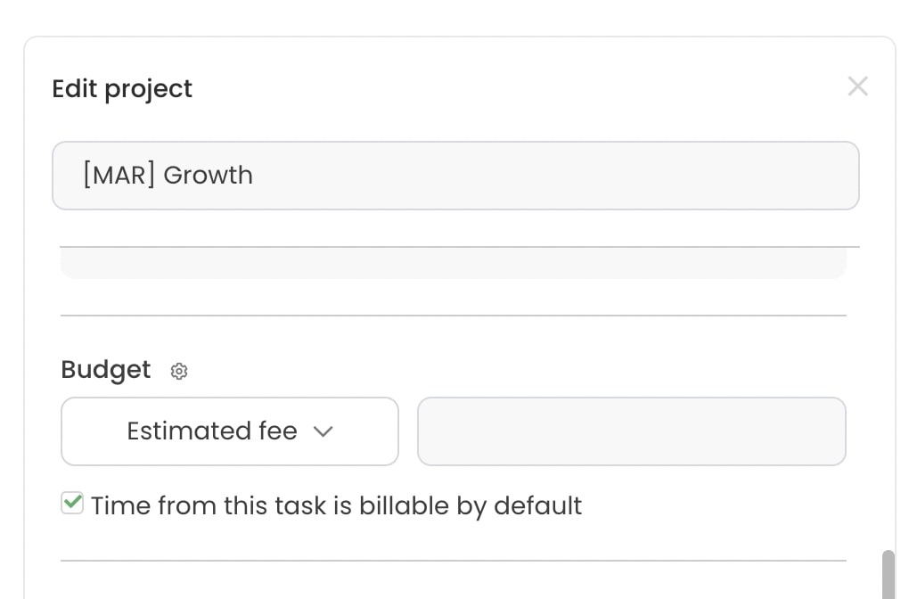 billable project TimeCamp