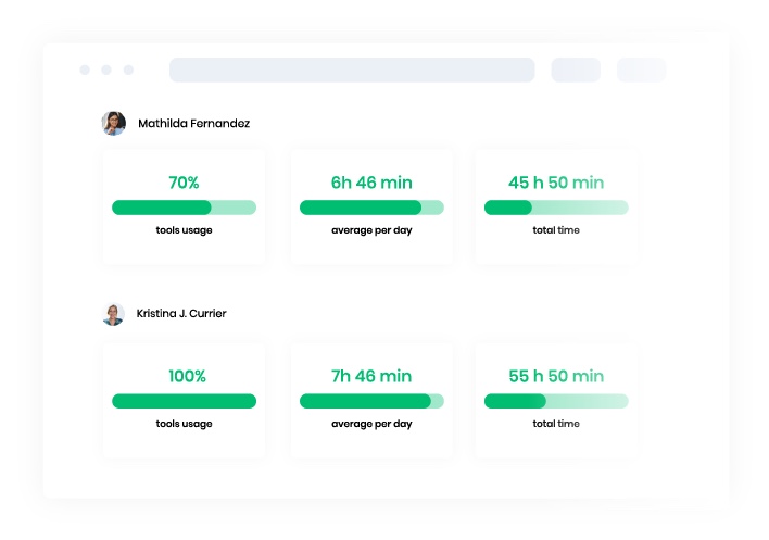 TimeCamp timesheet mockup