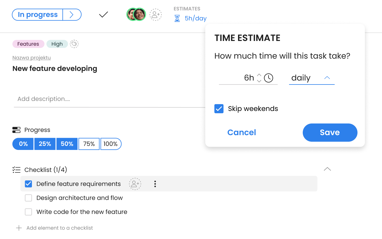 planner feature task management