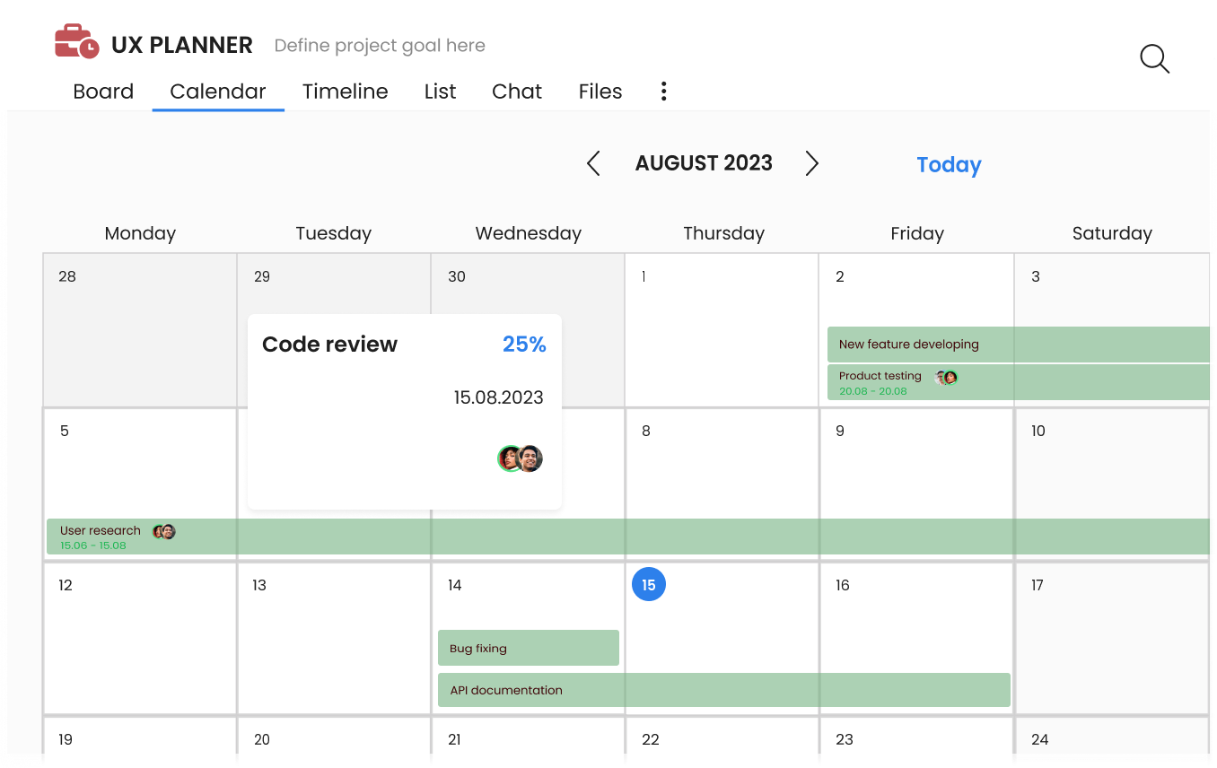 planner feature chat