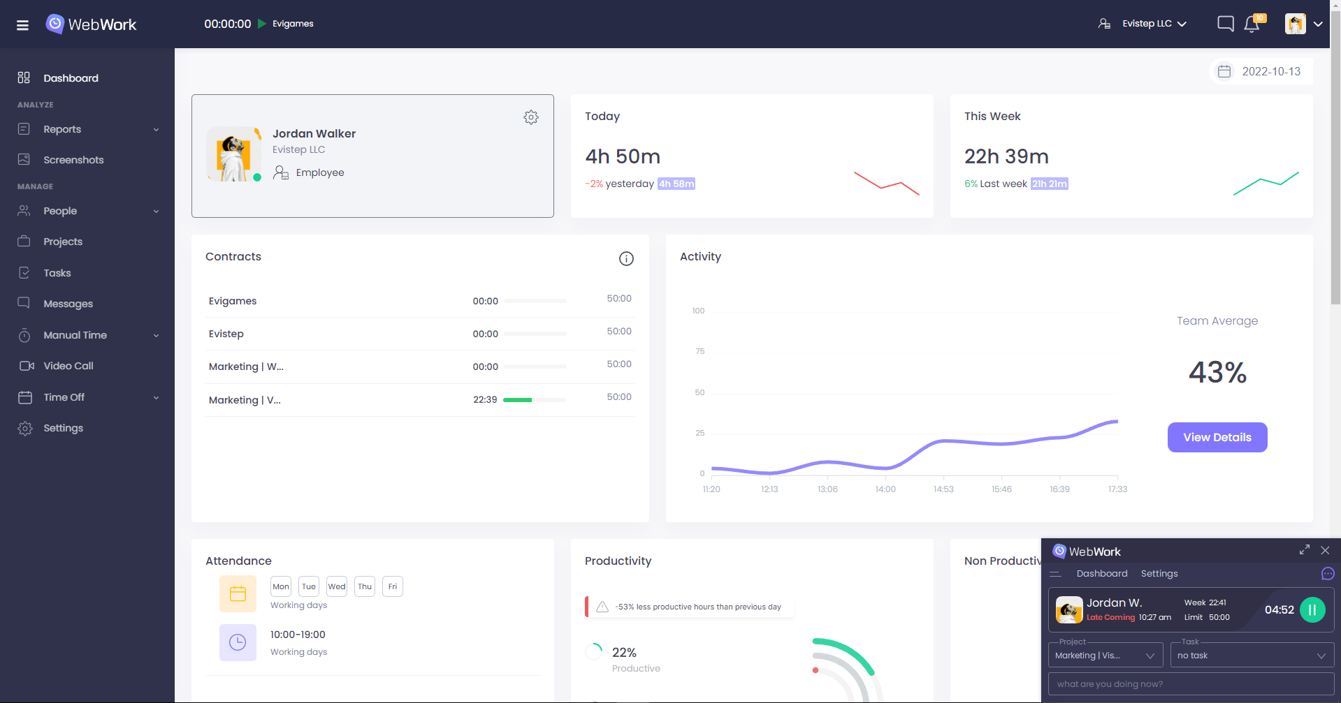 webwork time tracker