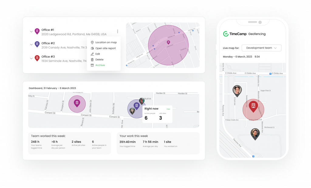 3rd shift hours timecamp geofencing