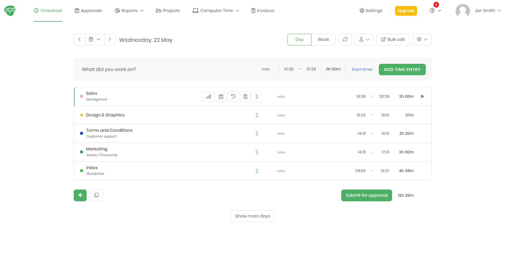 TimeCamp Timesheet