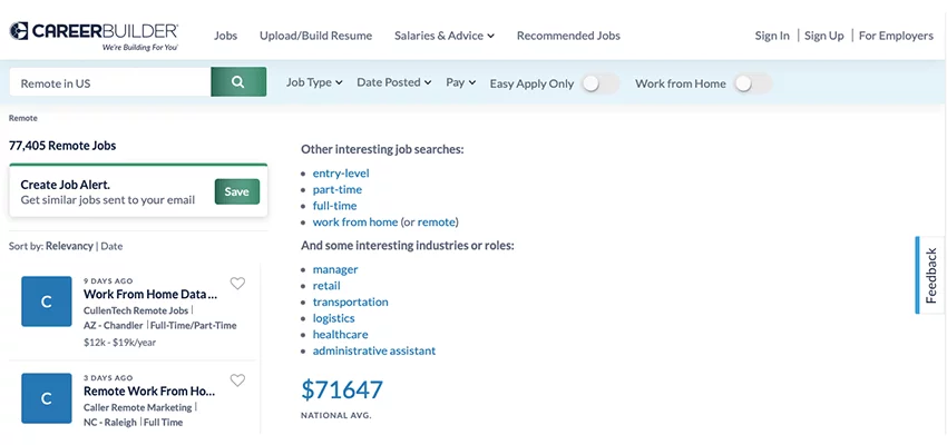 careerbuilder screenshot