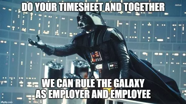 Darth Vader timesheet meme